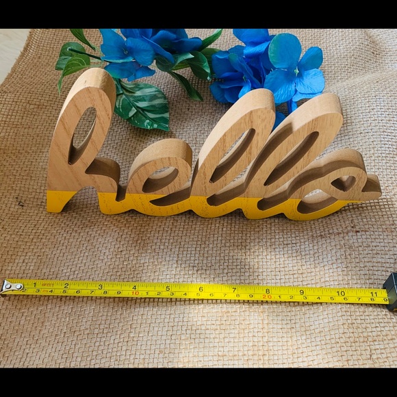 Farmhouse Rae Dunn Inspired Hello Wooden sign - Picture 2 of 3
